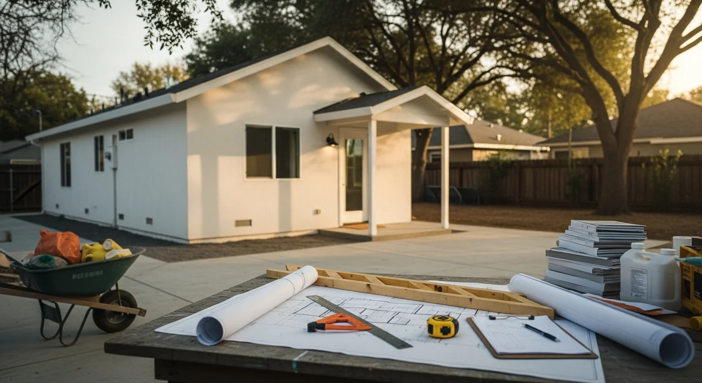 Newly constructed accessory dwelling unit on residential property
